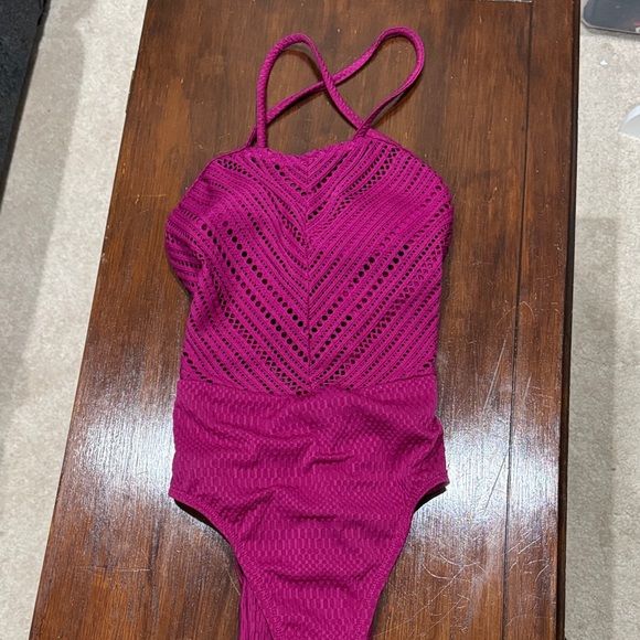 Robin Piccone Other - Robin Piccone Fuchsia Crochet-Detail One-Piece Swimsuit